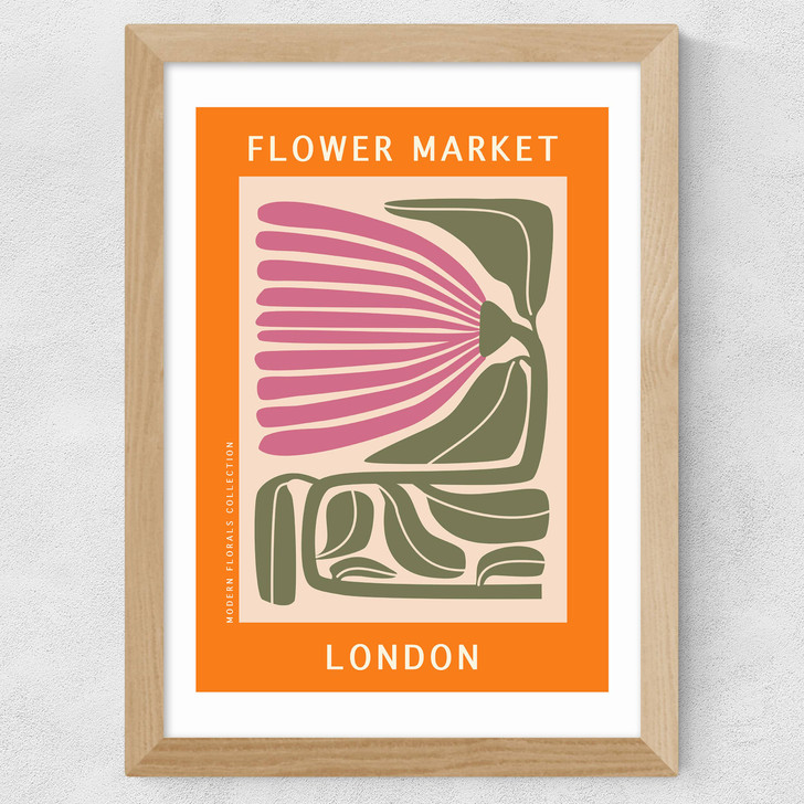 London Flower Market Wide Oak Frame