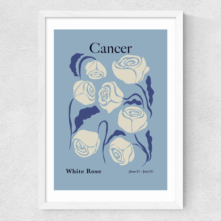 Cancer Medium White Frame