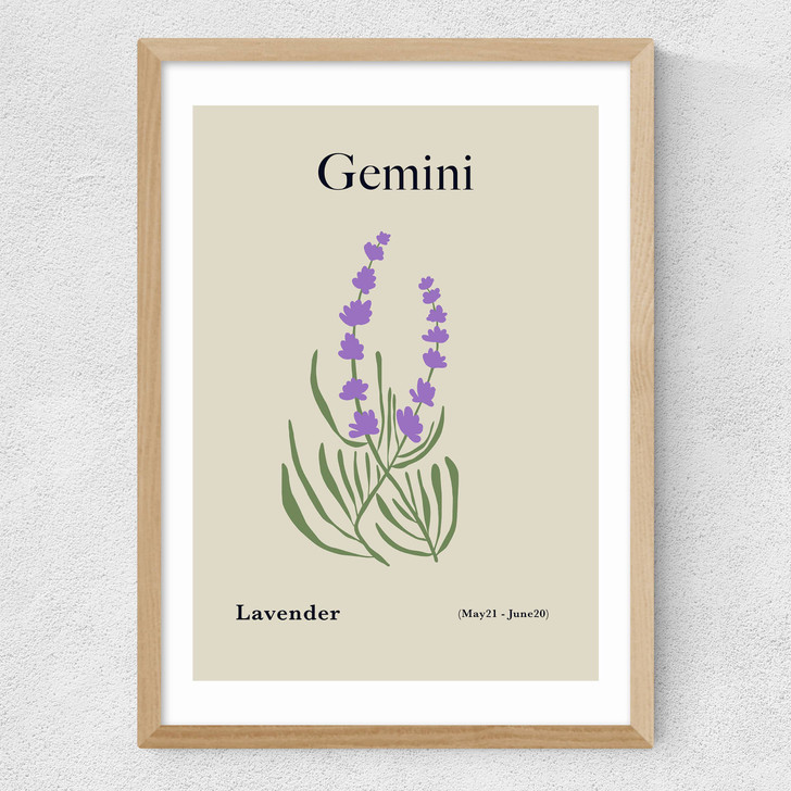 Gemini by Miho Art Studio Medium Oak Frame