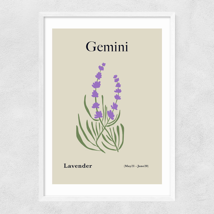 Gemini by Miho Art Studio Narrow White Frame
