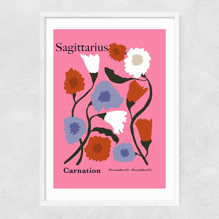 Sagittarius Narrow White Frame