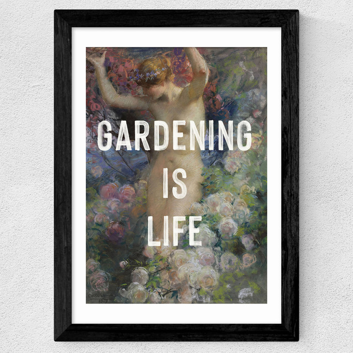 Gardening Is Life Wide Black Frame Gardening Is Life Wide Black Frame