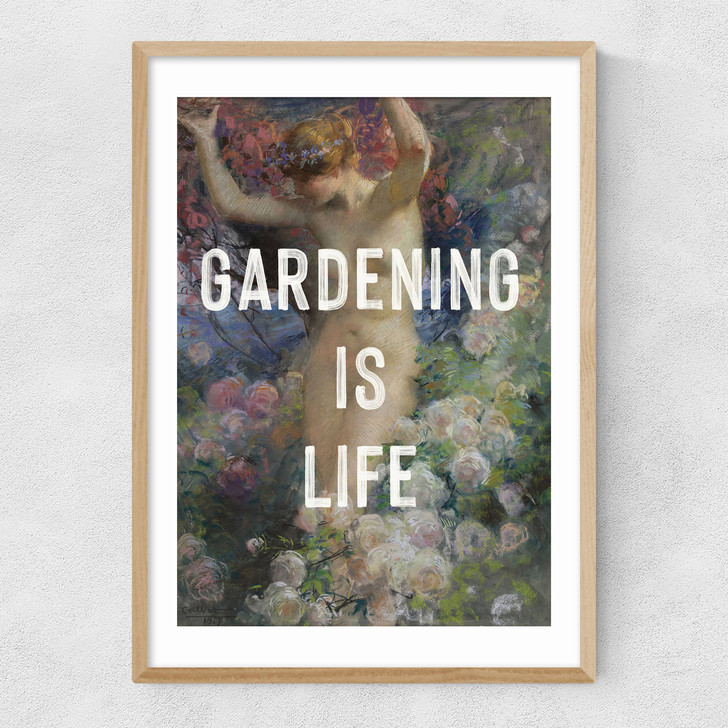 Gardening Is Life Narrow Oak Frame