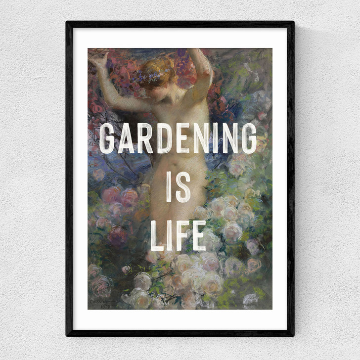 Gardening Is Life Narrow Black Frame