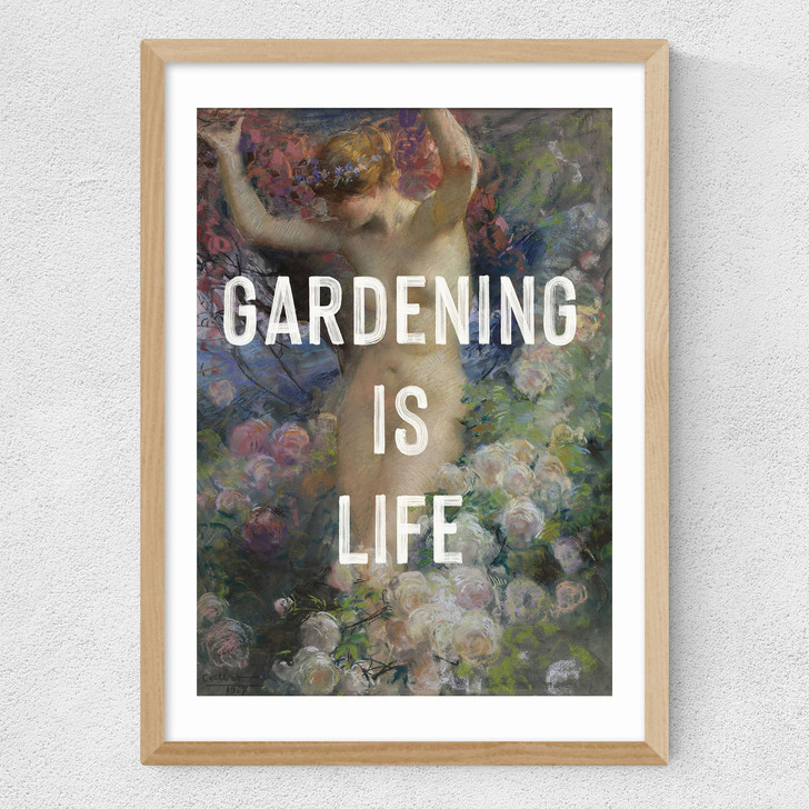 Gardening Is Life Medium Oak Frame