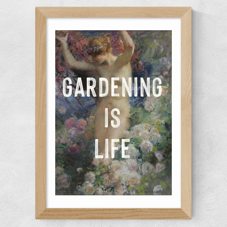 Gardening Is Life Wide Oak Frame