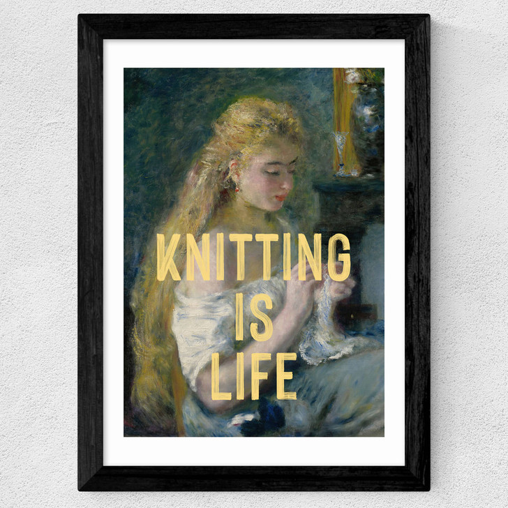 Knitting Is Life Wide Black Frame Knitting Is Life Wide Black Frame