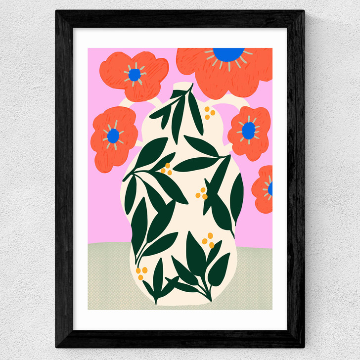 Poppy Pot Wide Black Frame