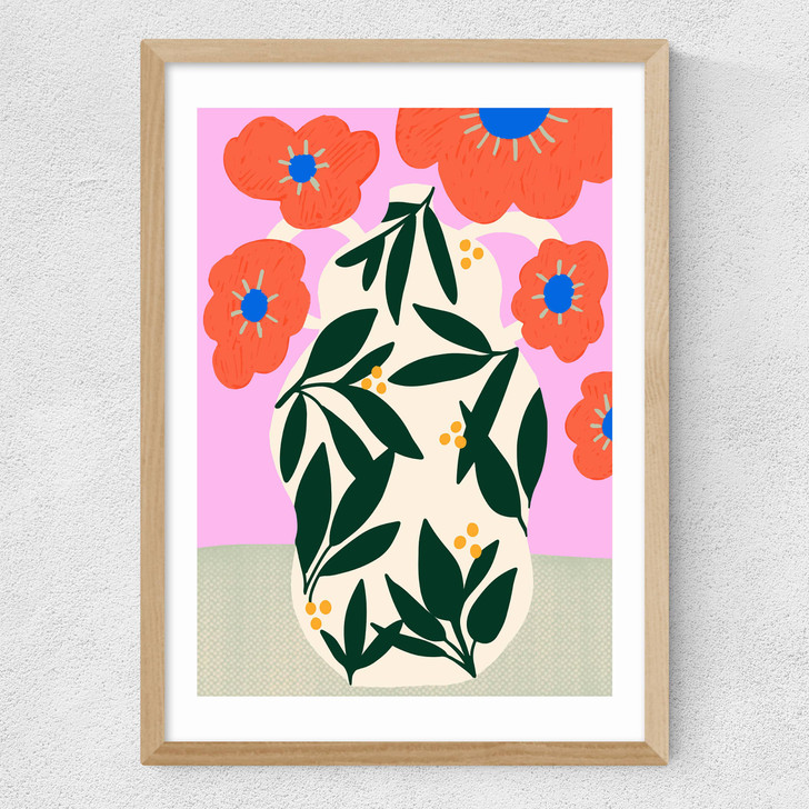 Poppy Pot Medium Oak Frame