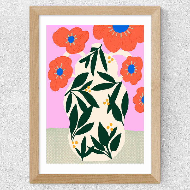Poppy Pot Wide Oak Frame