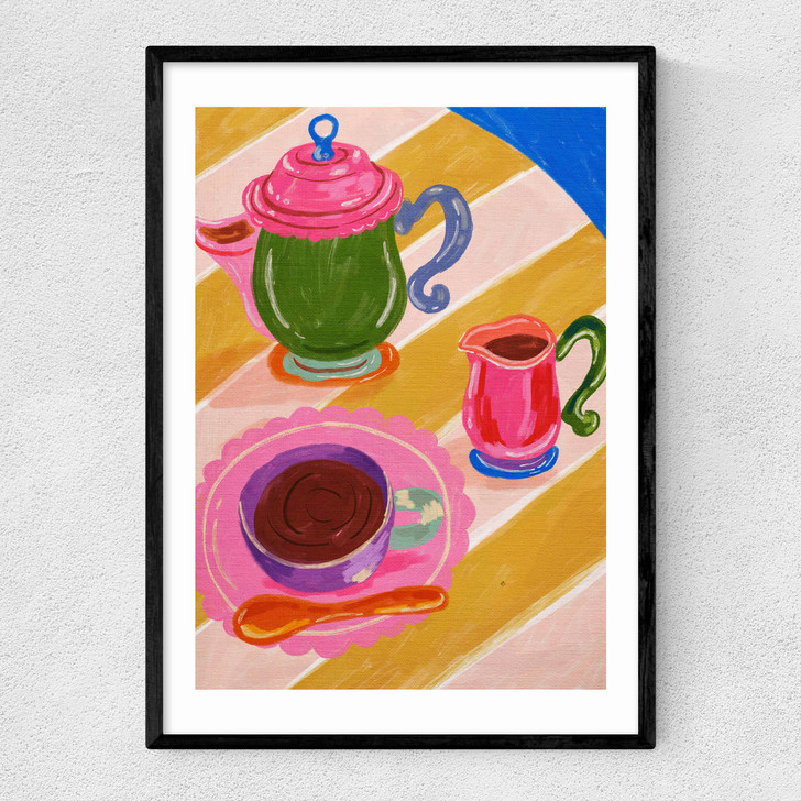Morning Coffee by Kartika Paramita Narrow Black Frame