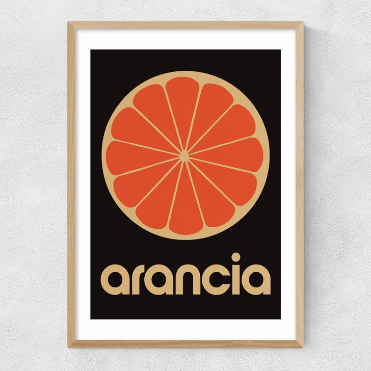 Orange by Limbo and Ginger Narrow Oak Frame
