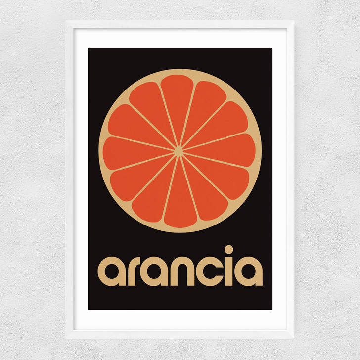 Orange by Limbo and Ginger Narrow White Frame