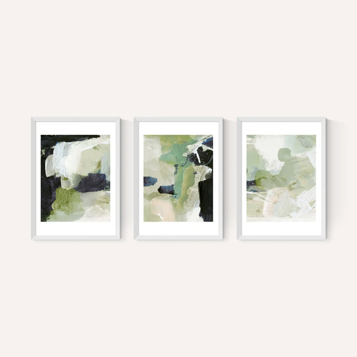 Green Abstract Triptych