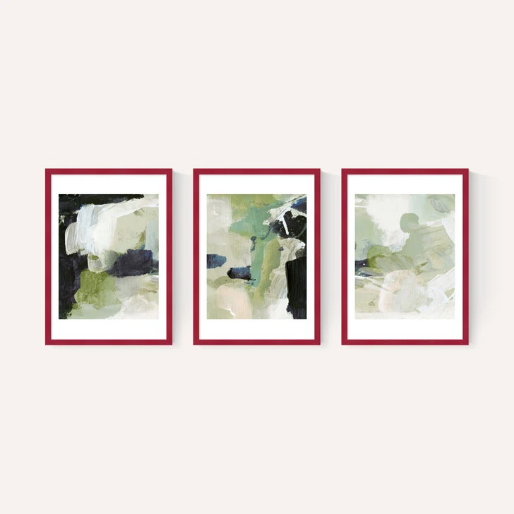 Green Abstract Triptych