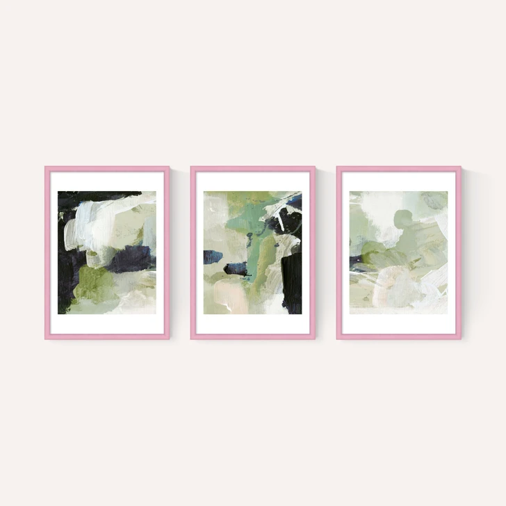 Green Abstract Triptych