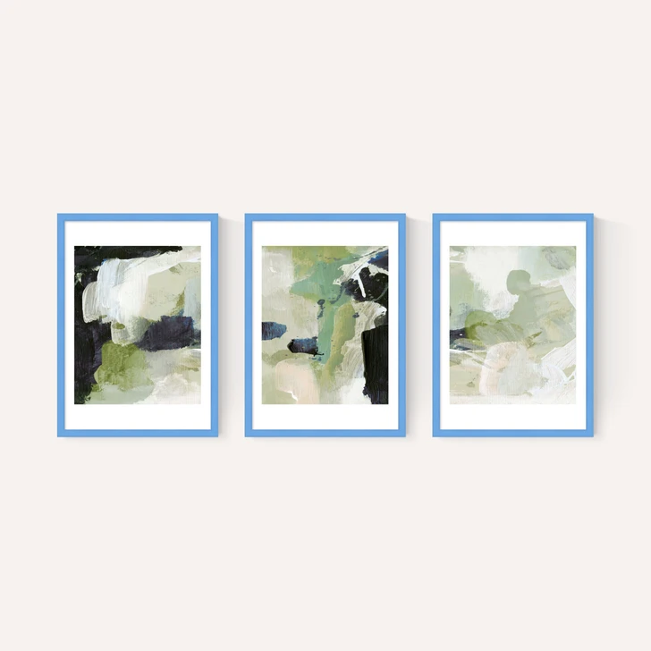 Green Abstract Triptych