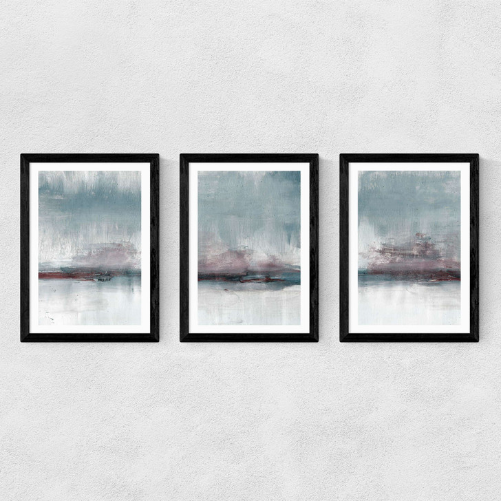 Drama Triptych Medium Black Frame