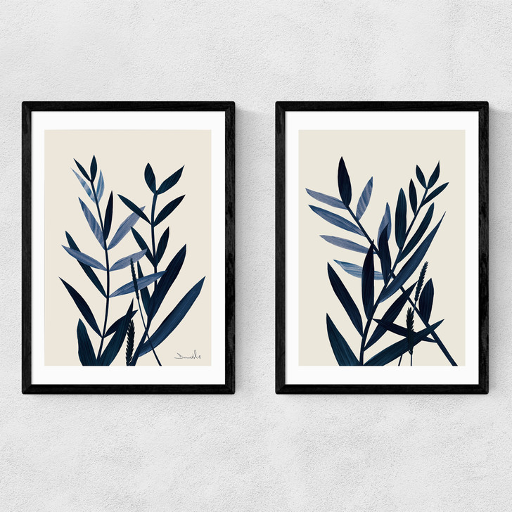 Blue Plant Twin Set Narrow Black Frame