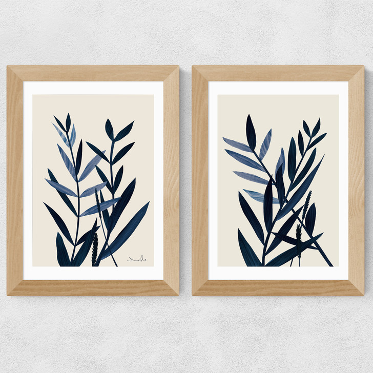 Blue Plant Twin Set Wide Oak Frame