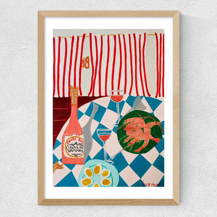 Shrimps And Champagne Medium Oak Frame Shrimps And Champagne Medium Oak Frame