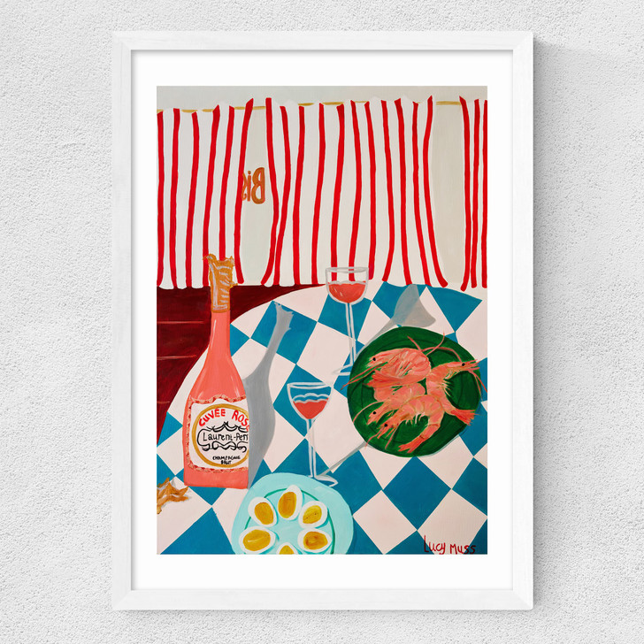 Shrimps And Champagne Medium White Frame Shrimps And Champagne Medium White Frame