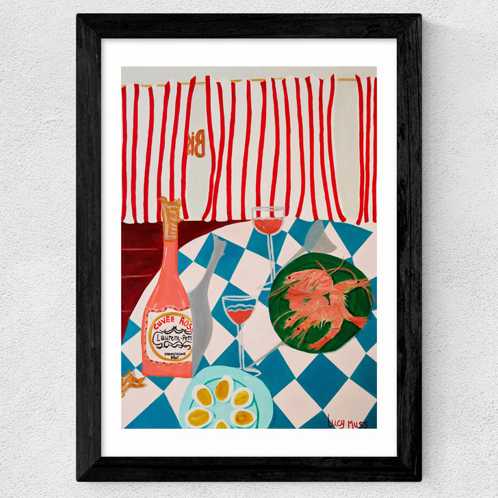Shrimps And Champagne Wide Black Frame