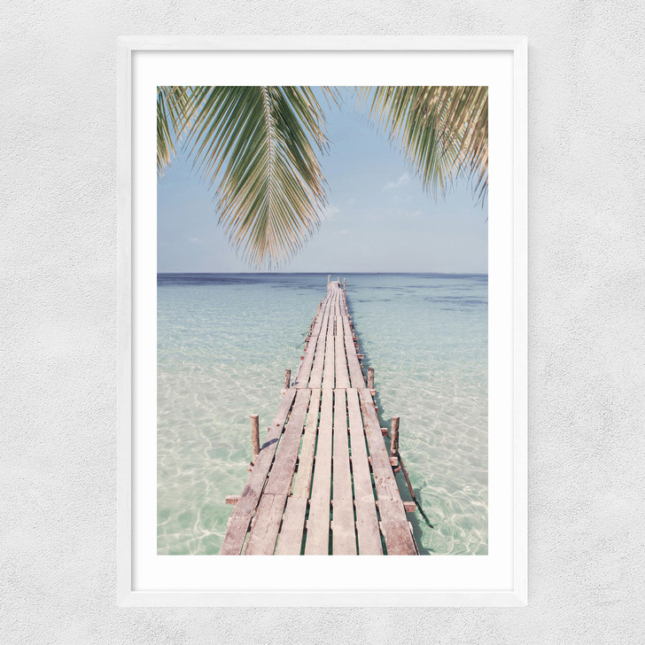 In Paradise Narrow White Frame