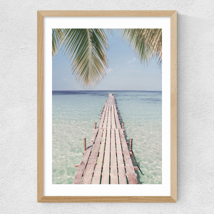 In Paradise Medium Oak Frame