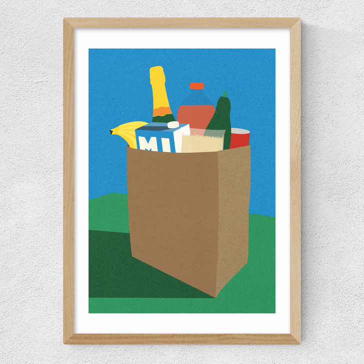 Weekly Grocery Haul Medium Oak Frame
