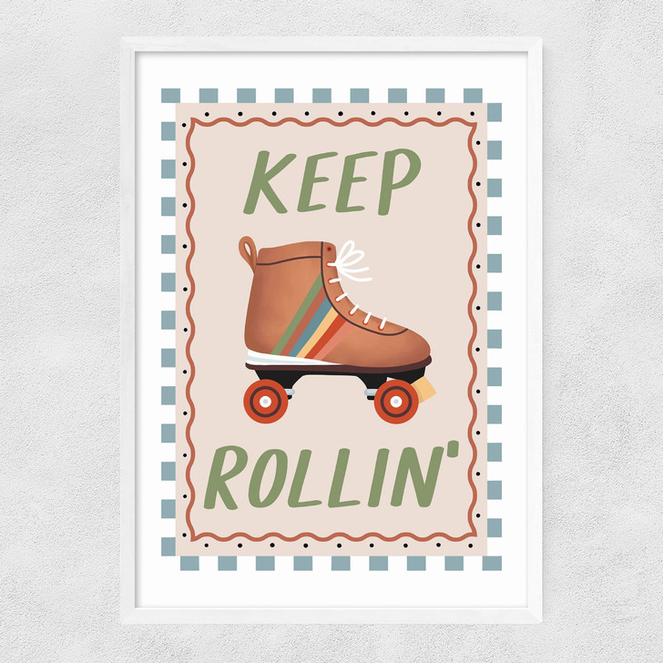 Keep Rollin Narrow White Frame