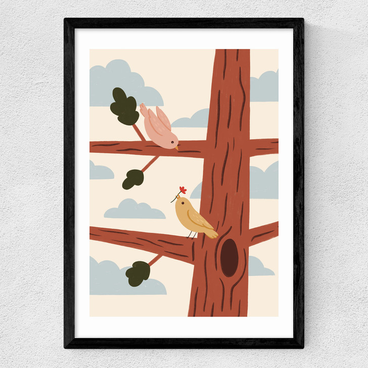 Two Little Birds Medium Black Frame Two Little Birds Medium Black Frame