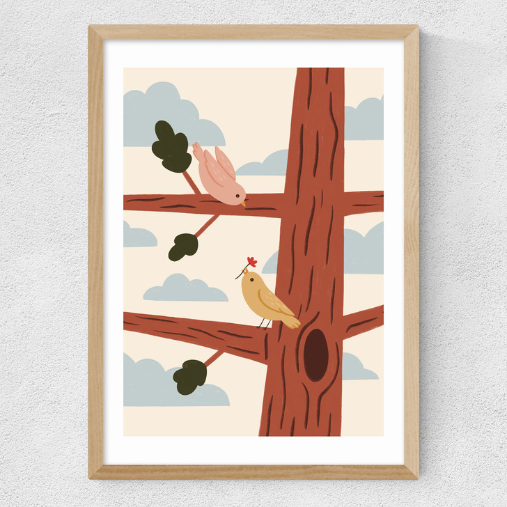 Two Little Birds Medium Oak Frame Two Little Birds Medium Oak Frame