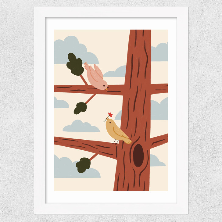 Two Little Birds Wide White Frame Two Little Birds Wide White Frame