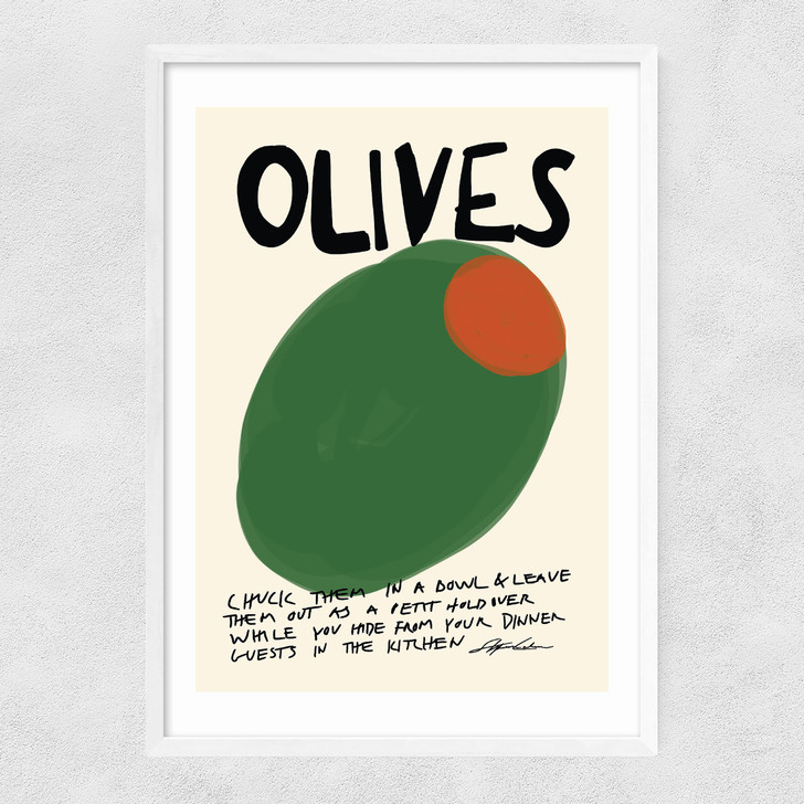 Olives Narrow White Frame