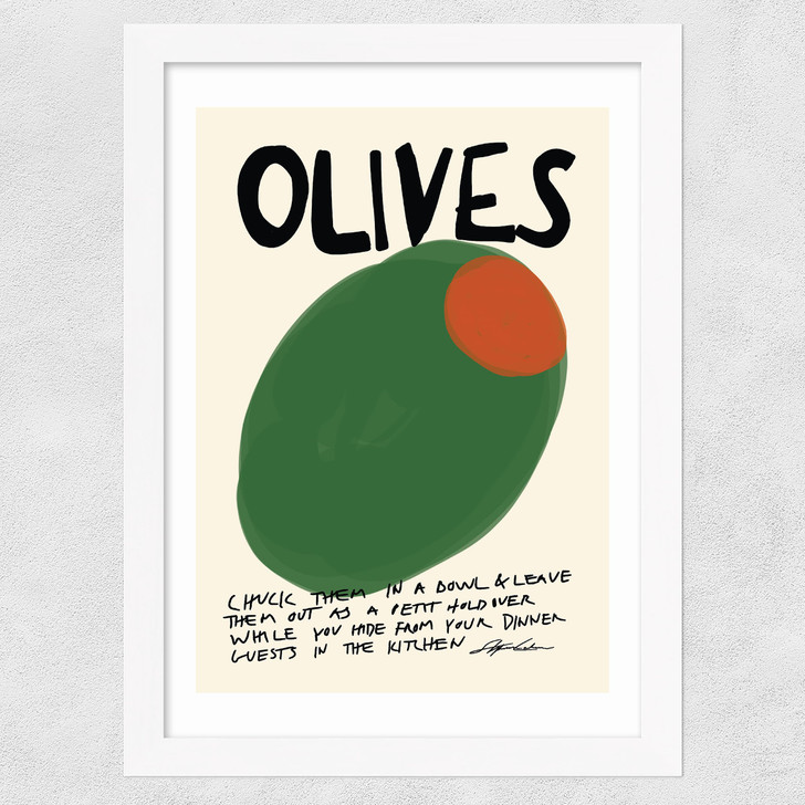 Olives Wide White Frame