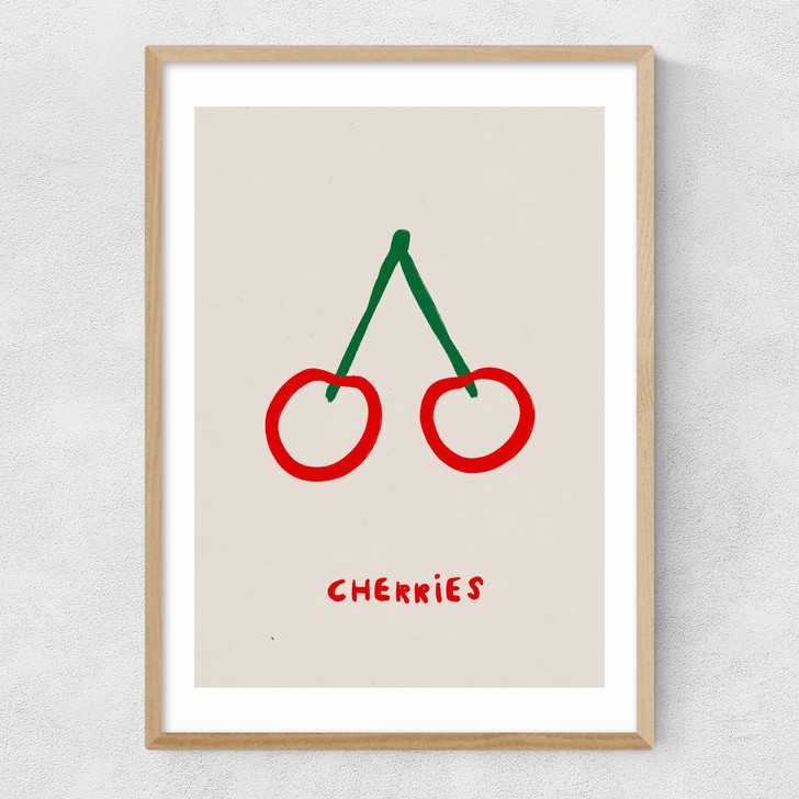 Cherries by SimplyExtraJordanary Narrow Oak Frame Cherries by SimplyExtraJordanary Narrow Oak Frame