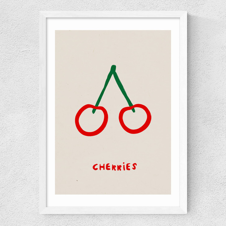 Cherries by SimplyExtraJordanary Medium White Frame