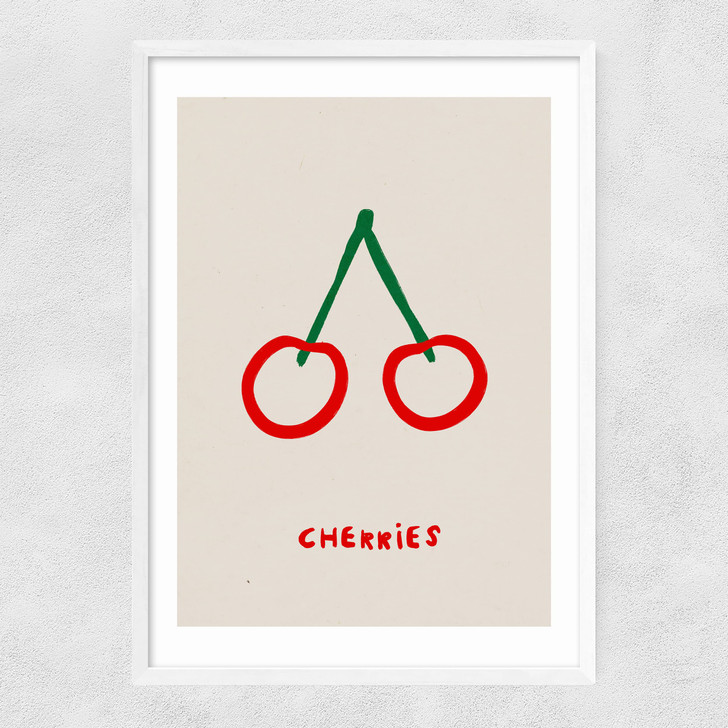 Cherries by SimplyExtraJordanary Narrow White Frame