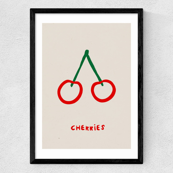 Cherries by SimplyExtraJordanary Medium Black Frame
