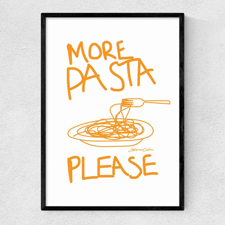 More Pasta Please Narrow Black Frame