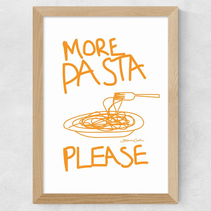 More Pasta Please Wide Oak Frame