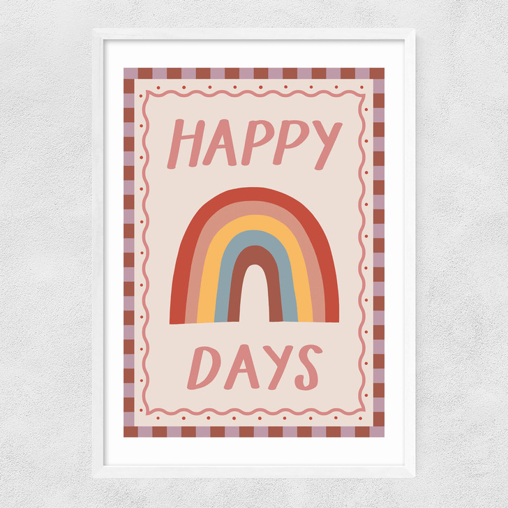 Happy Days Narrow White Frame Happy Days Narrow White Frame