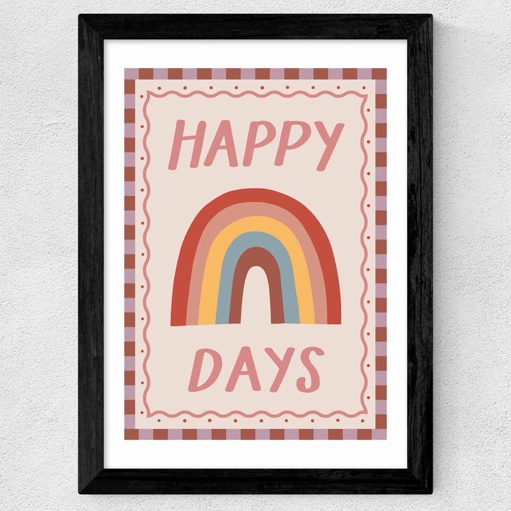 Happy Days Wide Black Frame
