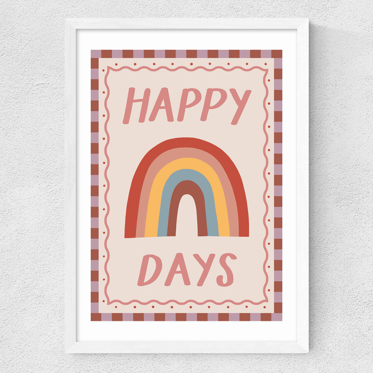 Happy Days Medium White Frame