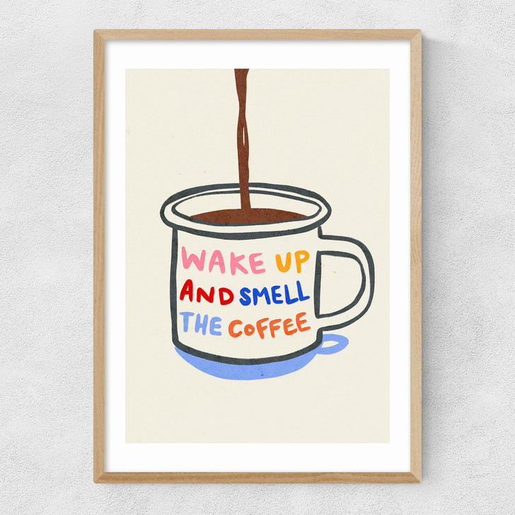 Smell Coffee Narrow Oak Frame Smell Coffee Narrow Oak Frame
