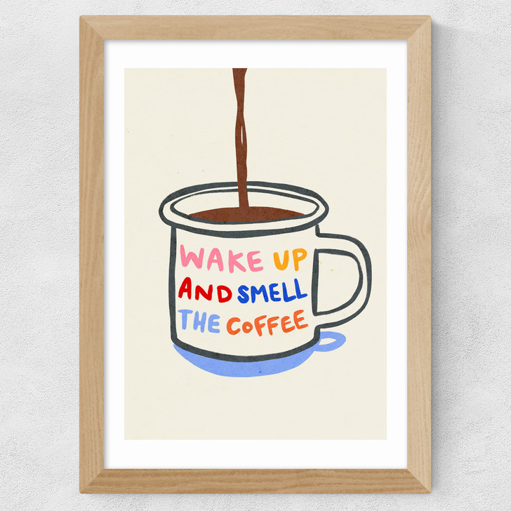 Smell Coffee Wide Oak Frame Smell Coffee Wide Oak Frame