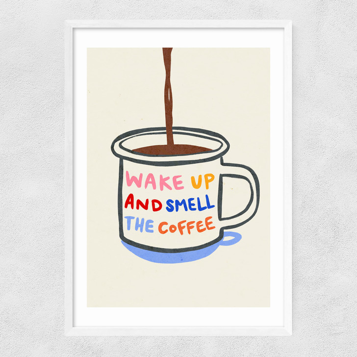 Smell Coffee Narrow White Frame Smell Coffee Narrow White Frame