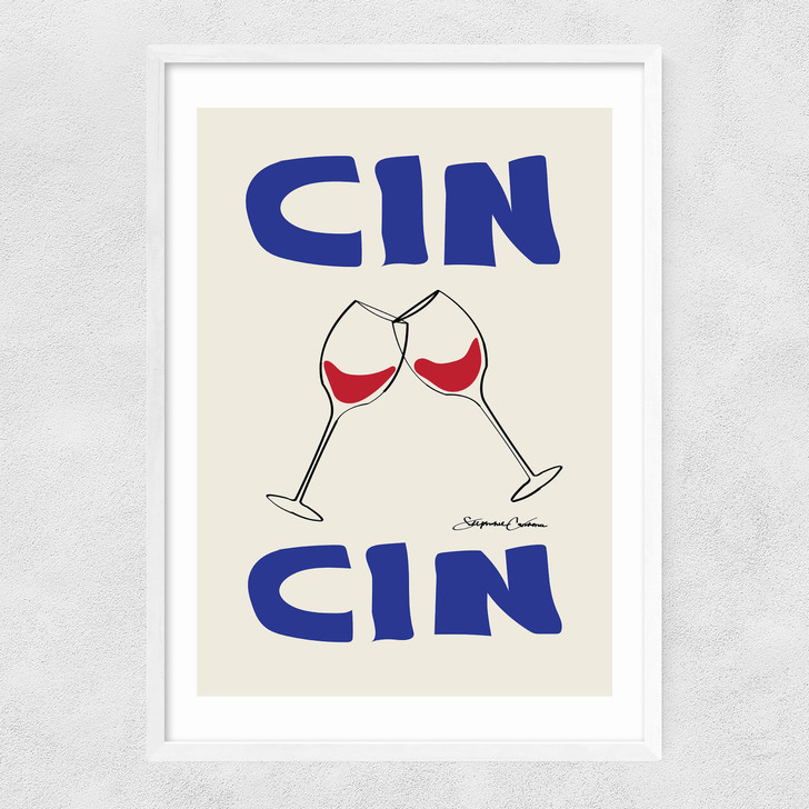 Cin Cin by Stephanie Cardona Narrow White Frame Cin Cin by Stephanie Cardona Narrow White Frame