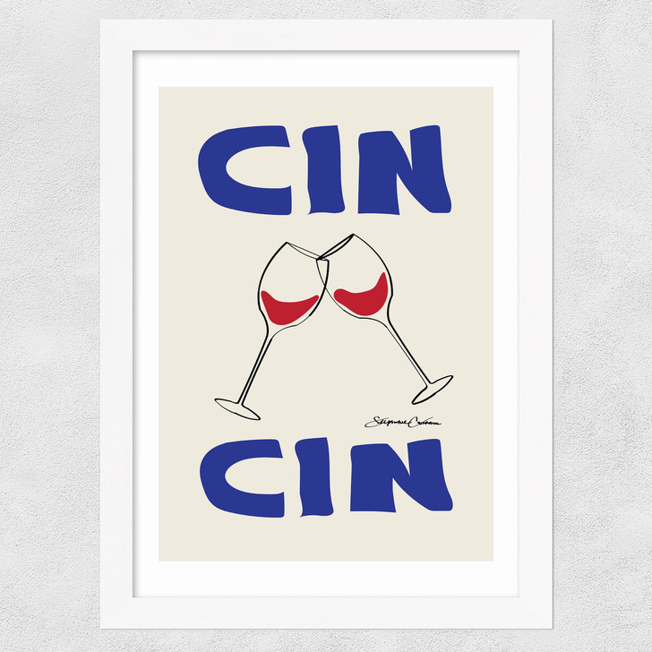 Cin Cin by Stephanie Cardona Wide White Frame Cin Cin by Stephanie Cardona Wide White Frame